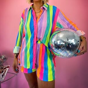 Alora Eden Rainbow Plisse Set